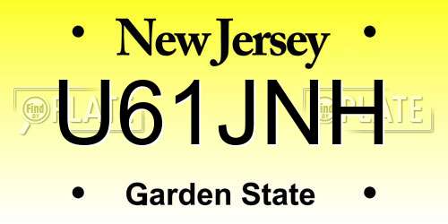 U61JNH New Jersey License Plate
