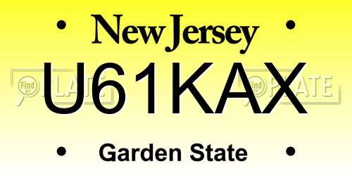 U61KAX New Jersey License Plate