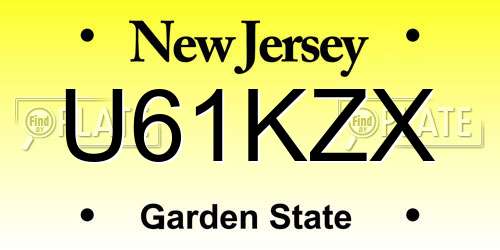 U61KZX New Jersey License Plate