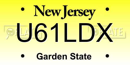 U61LDX New Jersey License Plate