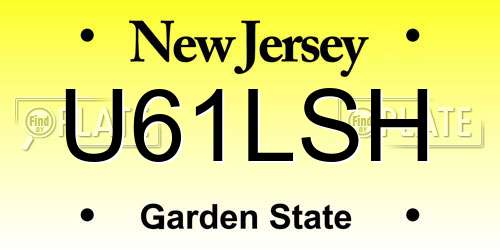 U61LSH New Jersey License Plate