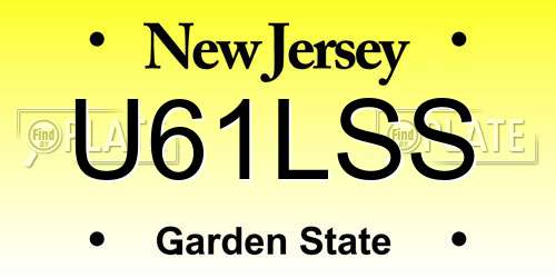 U61LSS New Jersey License Plate