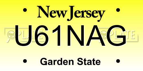 U61NAG New Jersey License Plate