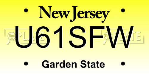 U61SFW New Jersey License Plate