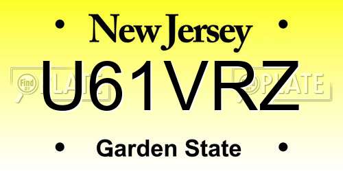 U61VRZ New Jersey License Plate