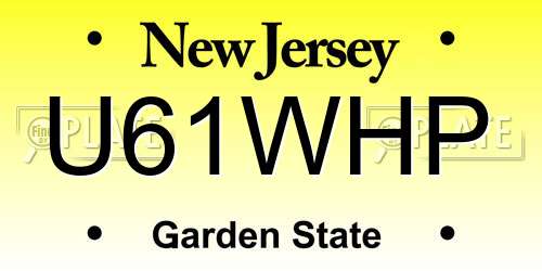 U61WHP New Jersey License Plate