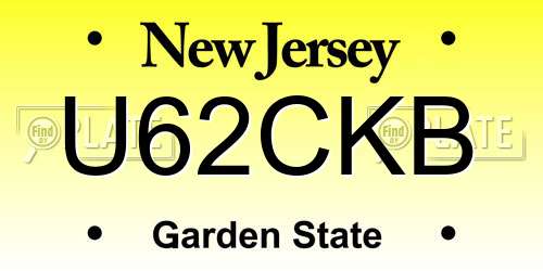 U62CKB New Jersey License Plate