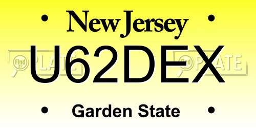 U62DEX New Jersey License Plate