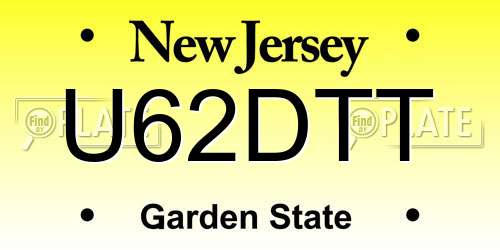 U62DTT New Jersey License Plate