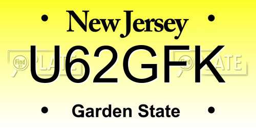 U62GFK New Jersey License Plate
