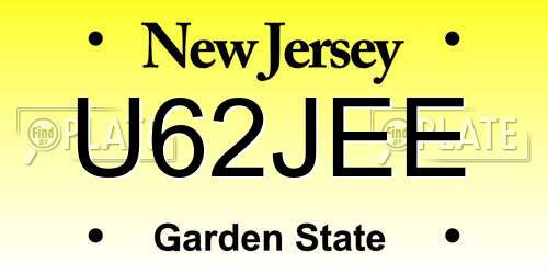 U62JEE New Jersey License Plate