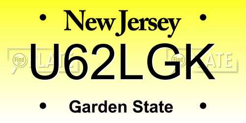 U62LGK New Jersey License Plate