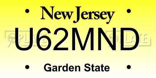 U62MND New Jersey License Plate