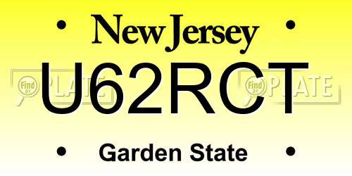 U62RCT New Jersey License Plate