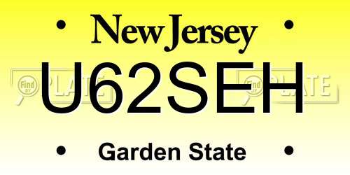 U62SEH New Jersey License Plate
