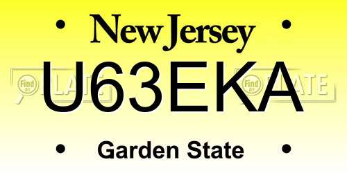 U63EKA New Jersey License Plate
