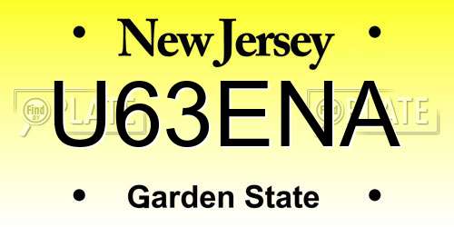 U63ENA New Jersey License Plate