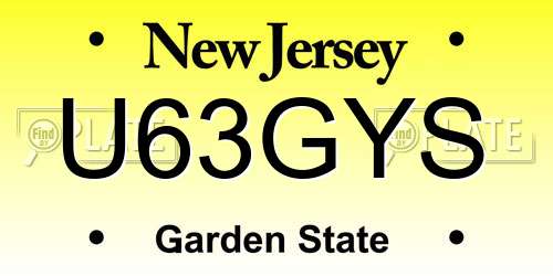 U63GYS New Jersey License Plate