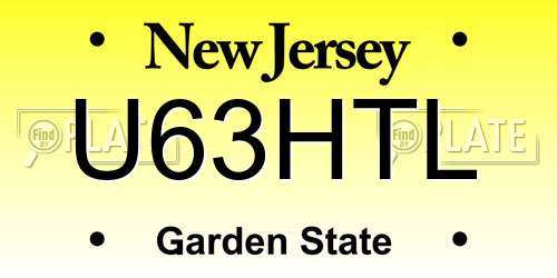 U63HTL New Jersey License Plate