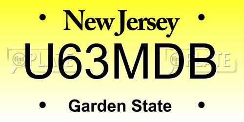 U63MDB New Jersey License Plate