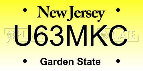U63MKC New Jersey License Plate