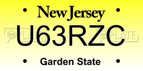 U63RZC New Jersey License Plate