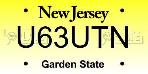 U63UTN New Jersey License Plate