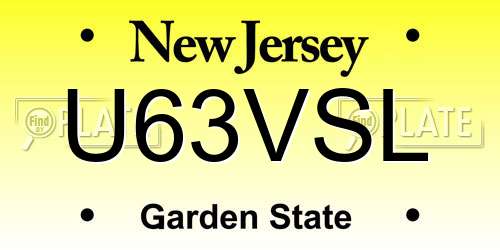U63VSL New Jersey License Plate