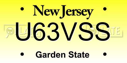U63VSS New Jersey License Plate