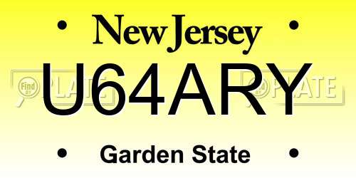 U64ARY New Jersey License Plate