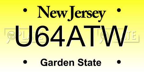 U64ATW New Jersey License Plate