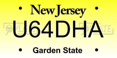 U64DHA New Jersey License Plate