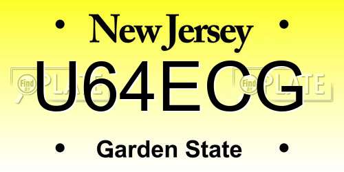 U64ECG New Jersey License Plate