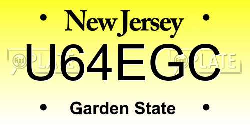 U64EGC New Jersey License Plate
