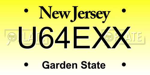 U64EXX New Jersey License Plate