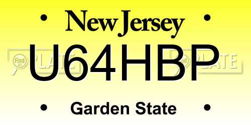 U64HBP New Jersey License Plate