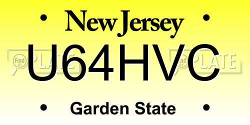 U64HVC New Jersey License Plate