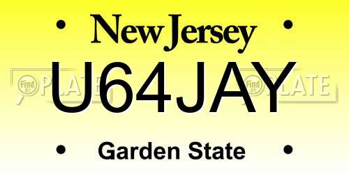 U64JAY New Jersey License Plate
