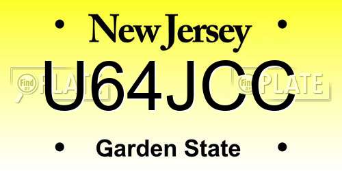 U64JCC New Jersey License Plate
