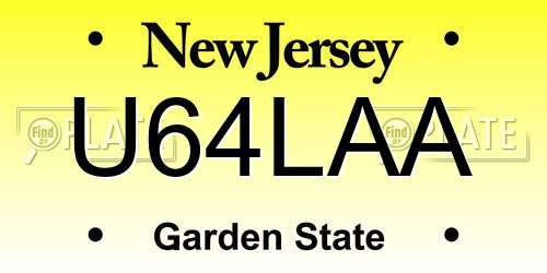 U64LAA New Jersey License Plate