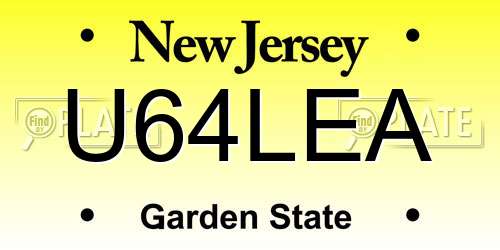 U64LEA New Jersey License Plate