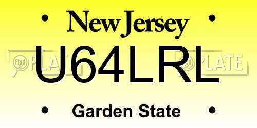 U64LRL New Jersey License Plate