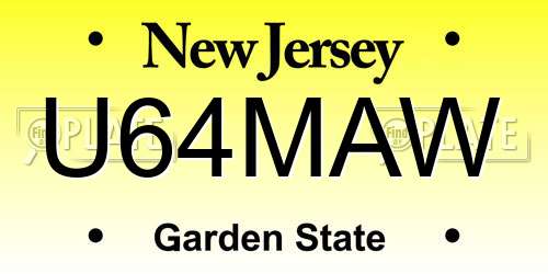 U64MAW New Jersey License Plate