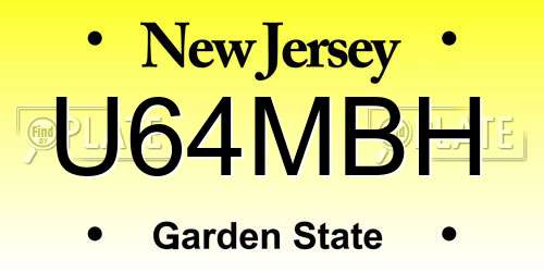 U64MBH New Jersey License Plate