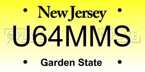 U64MMS New Jersey License Plate