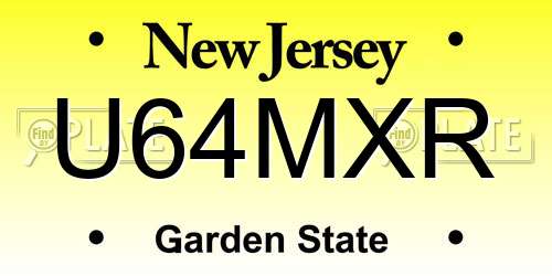 U64MXR New Jersey License Plate