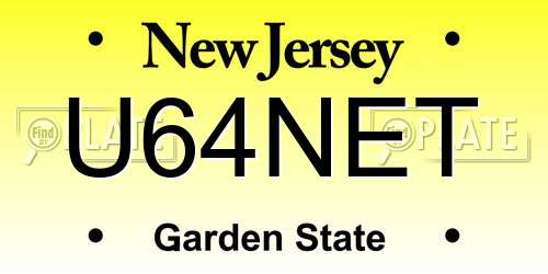 U64NET New Jersey License Plate