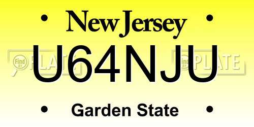 U64NJU New Jersey License Plate