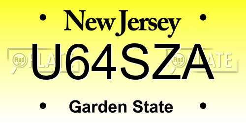 U64SZA New Jersey License Plate
