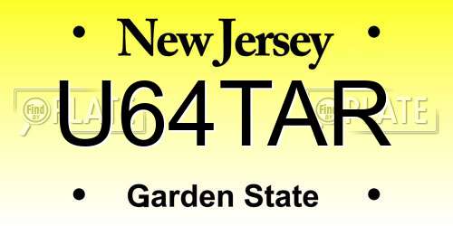 U64TAR New Jersey License Plate